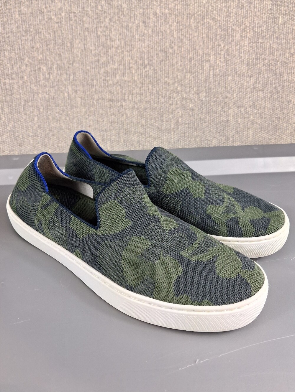 Rothy's The Original Slip-On Sneaker Womens 9 Green Camo Knit Low Top Comfort
